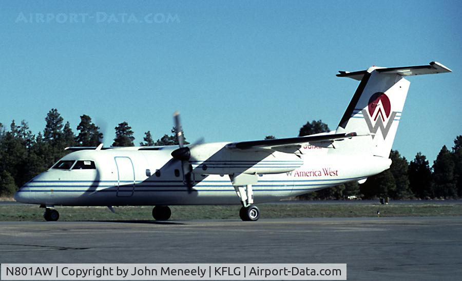 N801AW, 1987 De Havilland Canada DHC-8-102 Dash 8 C/N 067, Taxiing - photo taken in April, 1989.