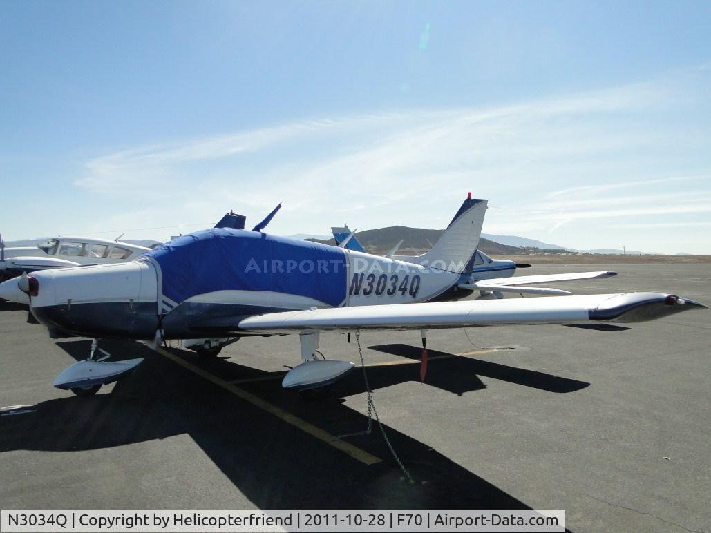 N3034Q, 1977 Piper PA-28-161 C/N 28-7716132, Covered up, tied down and parked