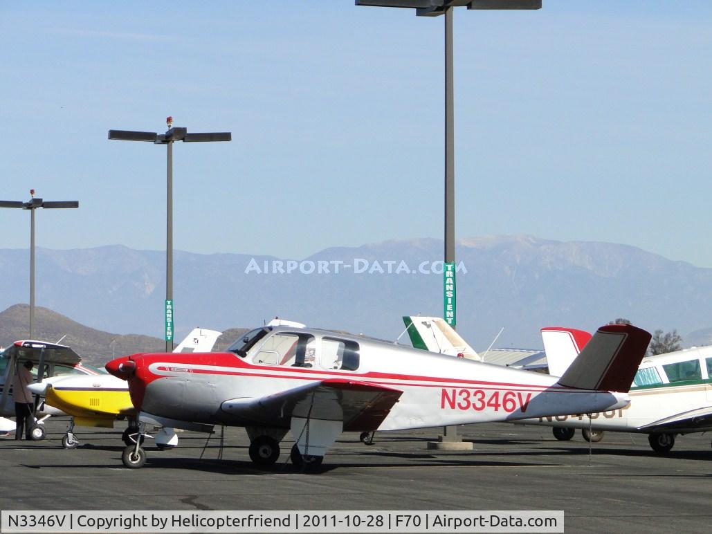 N3346V, 1947 Beech 35 Bonanza C/N D-810, Covered up and parked in transient parking