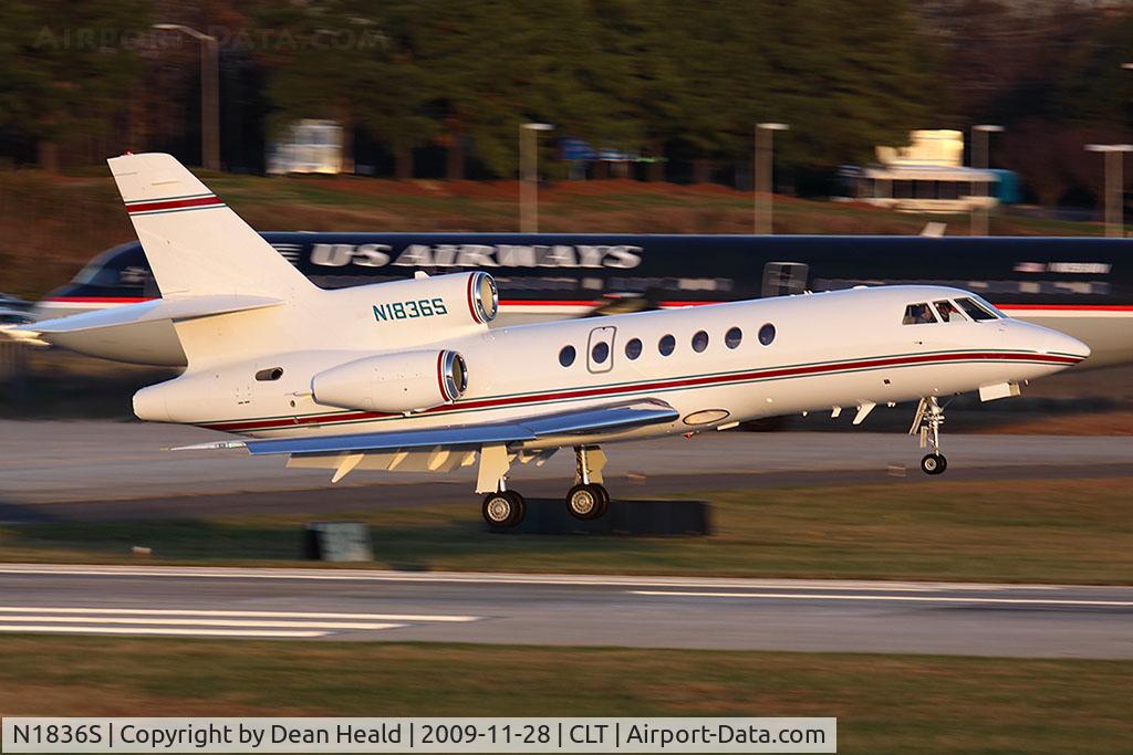 N1836S, 2007 Dassault Mystere Falcon 50 C/N 352, Stephens Investments Holding LLC 2007 Dassault Falcon 50 N1836S landing RWY 18C late in the day.
