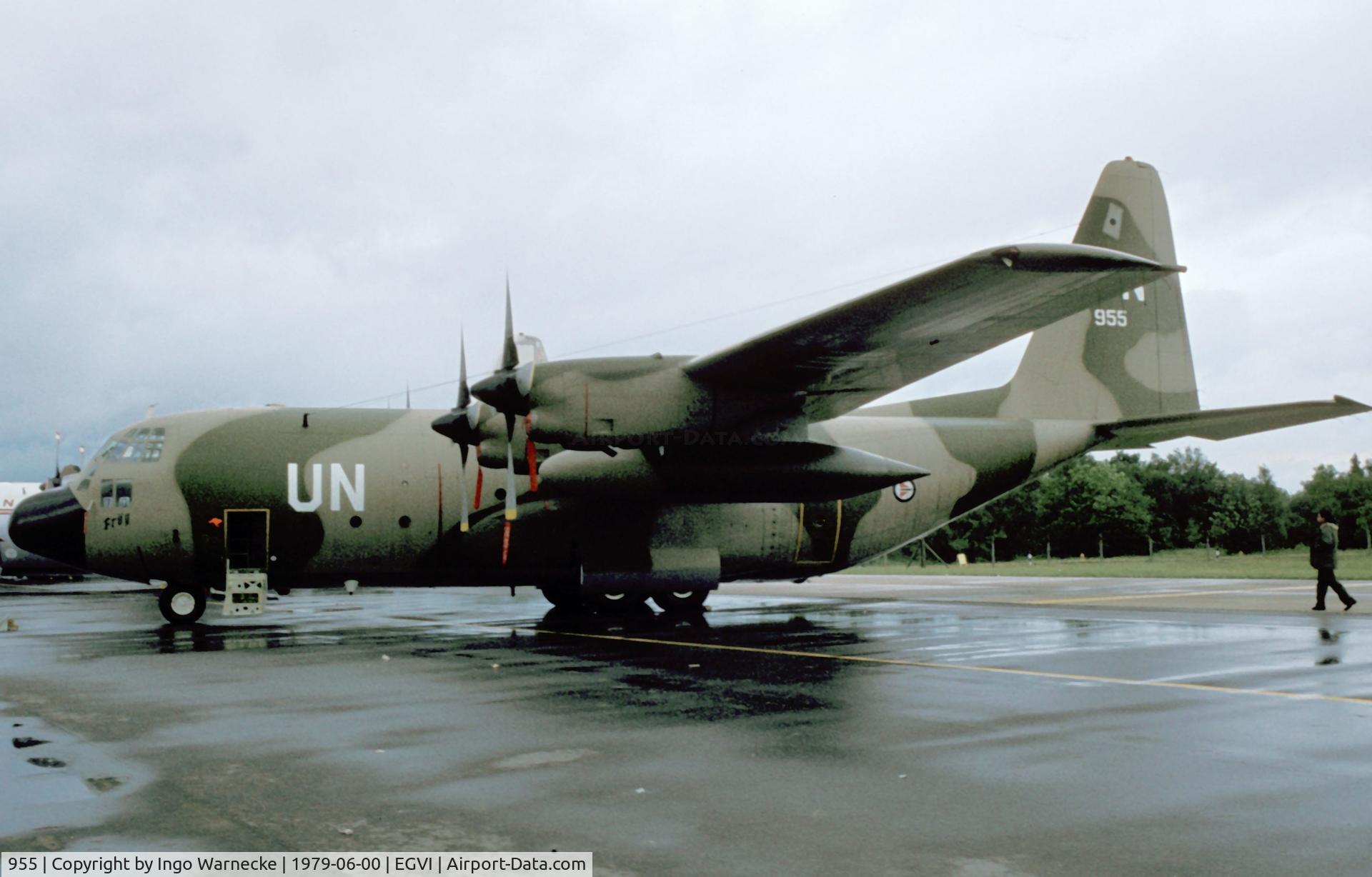 955, 1969 Lockheed C-130H Hercules C/N 382-4337, Lockheed C-130H Hercules of the Luftforsvaret (Royal Norwegian Air Force) at the 1979 International Air Tattoo, Greenham Common