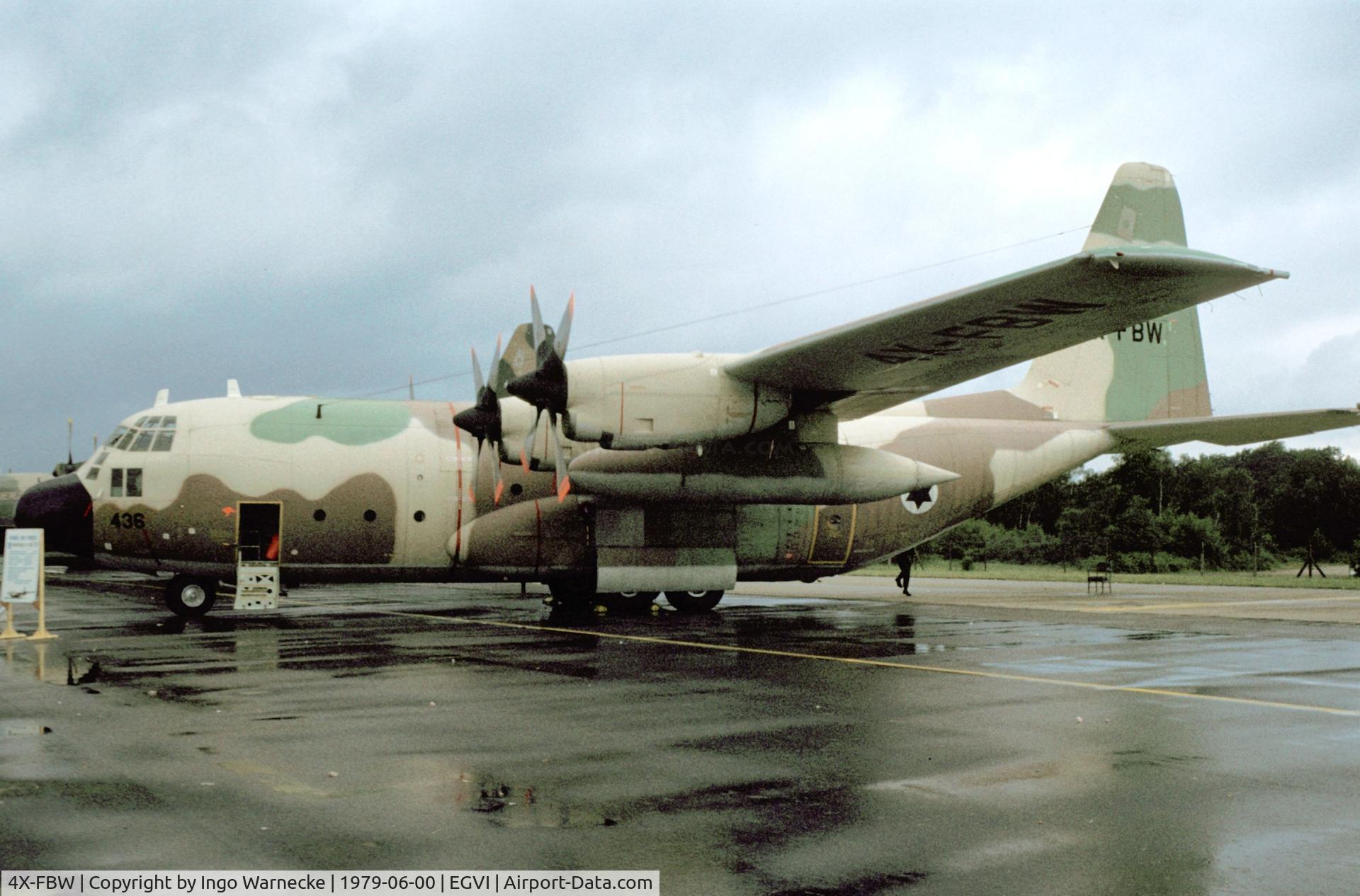 4X-FBW, 1974 Lockheed C-130H Karnaf Hercules C/N 382-4682, Lockheed C-130H Hercules of the Israeli Air Force at the 1979 International Air Tattoo, Greenham Common