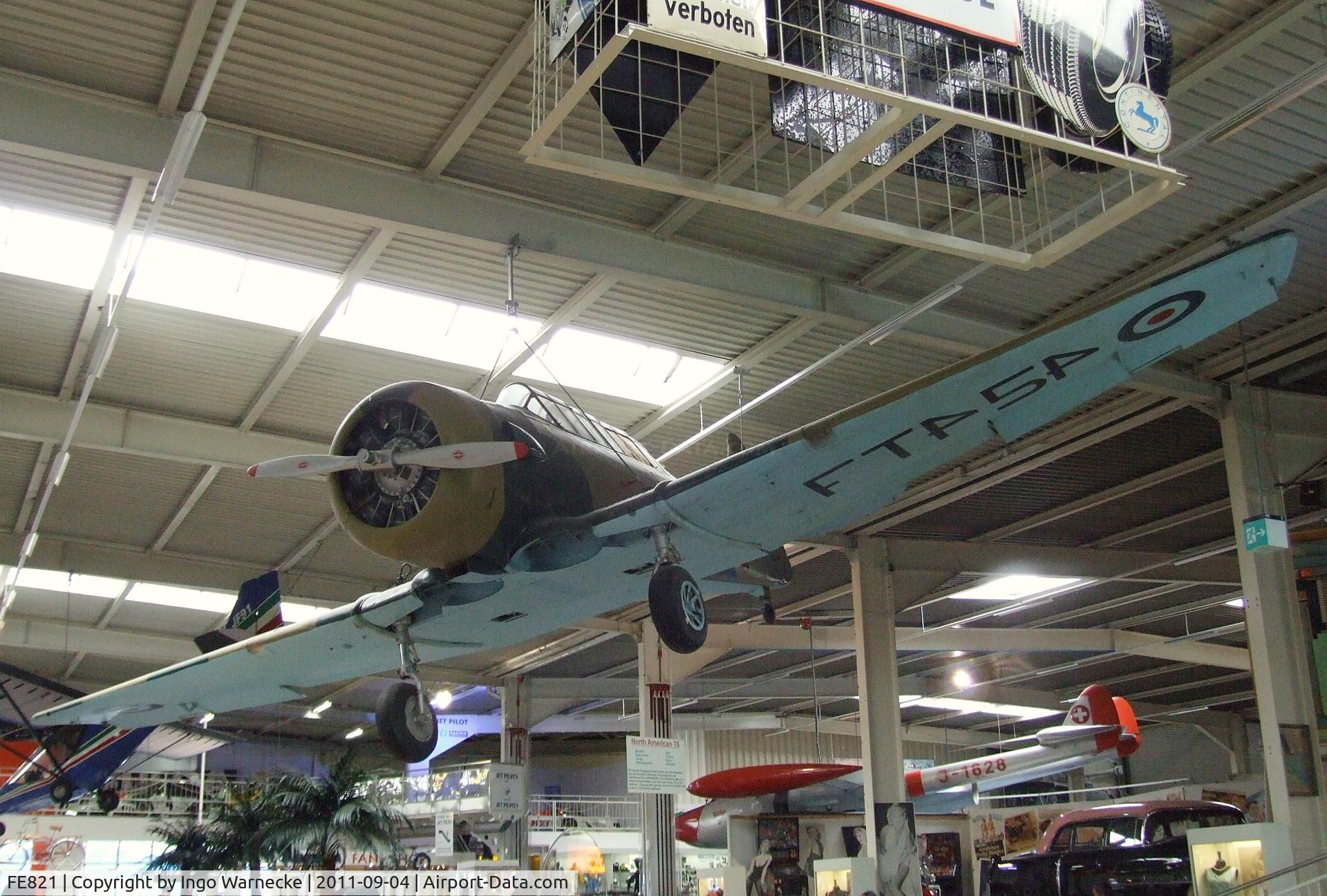FE821, Noorduyn AT-16 Harvard IIB C/N 14-555, North American (Noorduyn) T-6 / AT-16 Harvard II B at the Auto & Technik Museum, Sinsheim