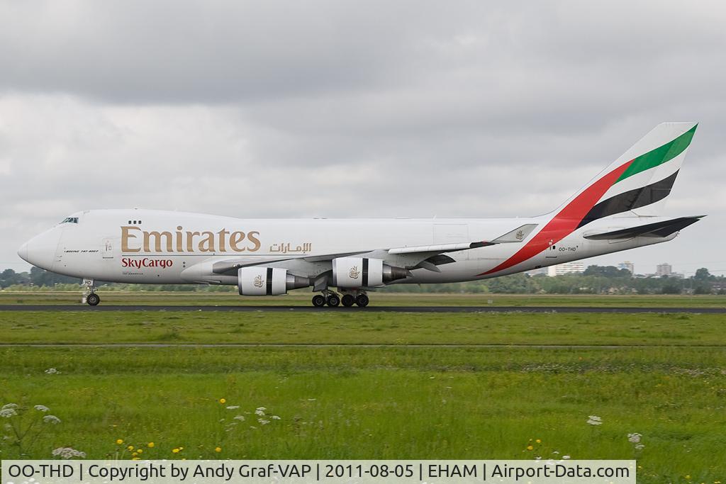 OO-THD, 2008 Boeing 747-4HAERF C/N 35236, Emirates Cargo 747-400