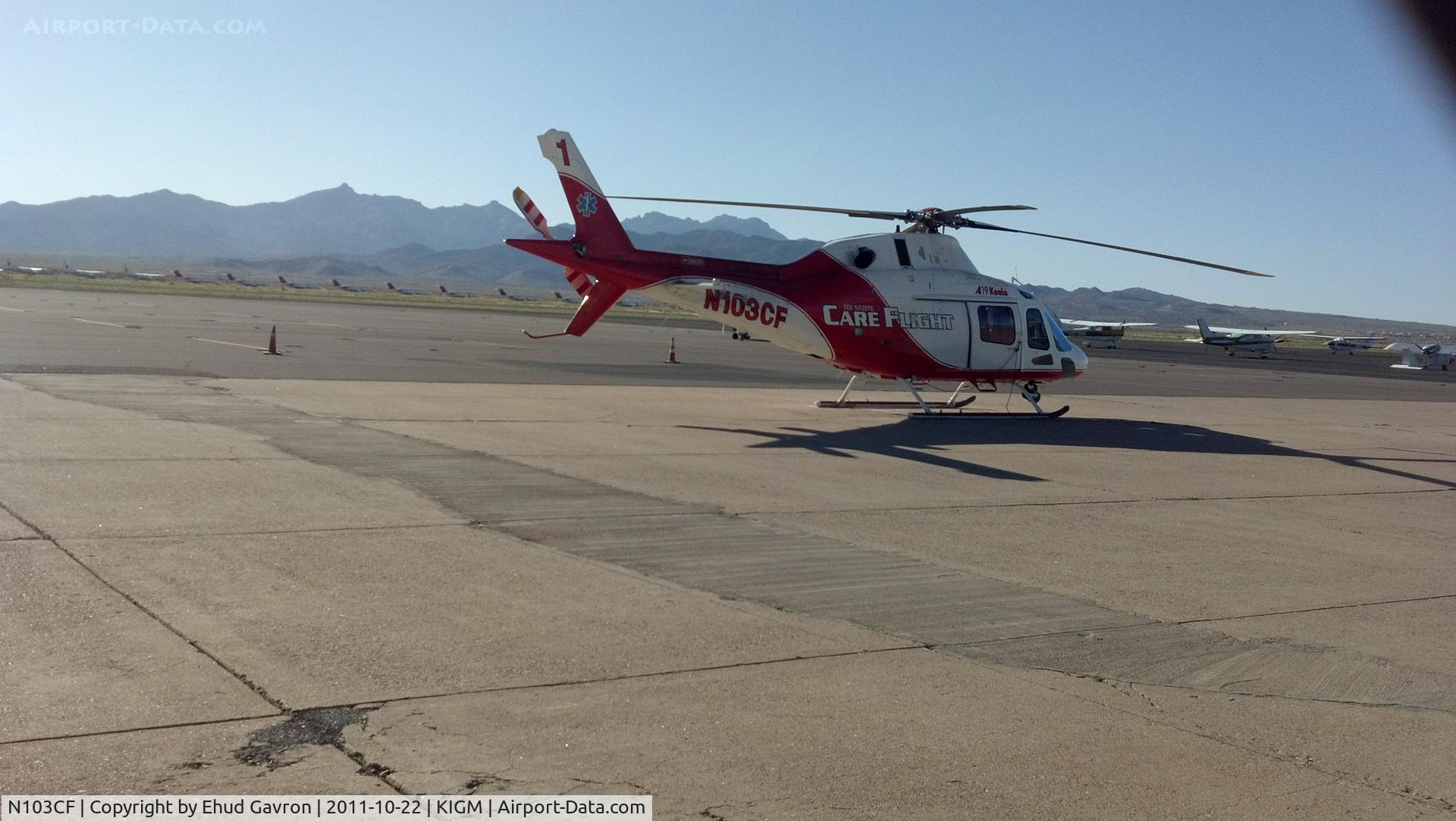 N103CF, 2001 Agusta A-119 C/N 14021, CareFlight helicopter at Kingman AZ