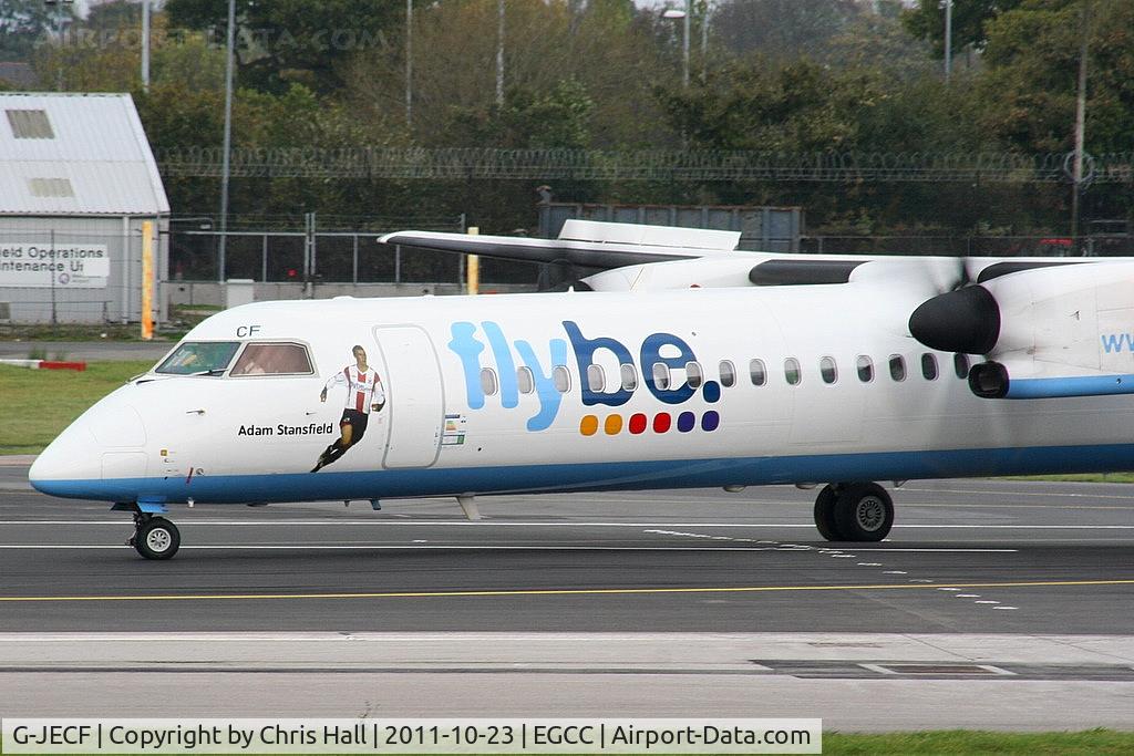 G-JECF, 2004 De Havilland Canada DHC-8-402Q Dash 8 C/N 4095, named after Adam Stansfield, former Exeter City footballer who tragically died at the age of 31 after suffering from colorectal cancer
