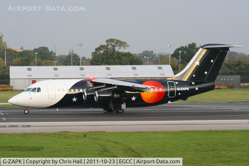 G-ZAPK, 1989 British Aerospace BAe.146-200QC Quick Change C/N E2148, Titan Airways, now painted in the black livery