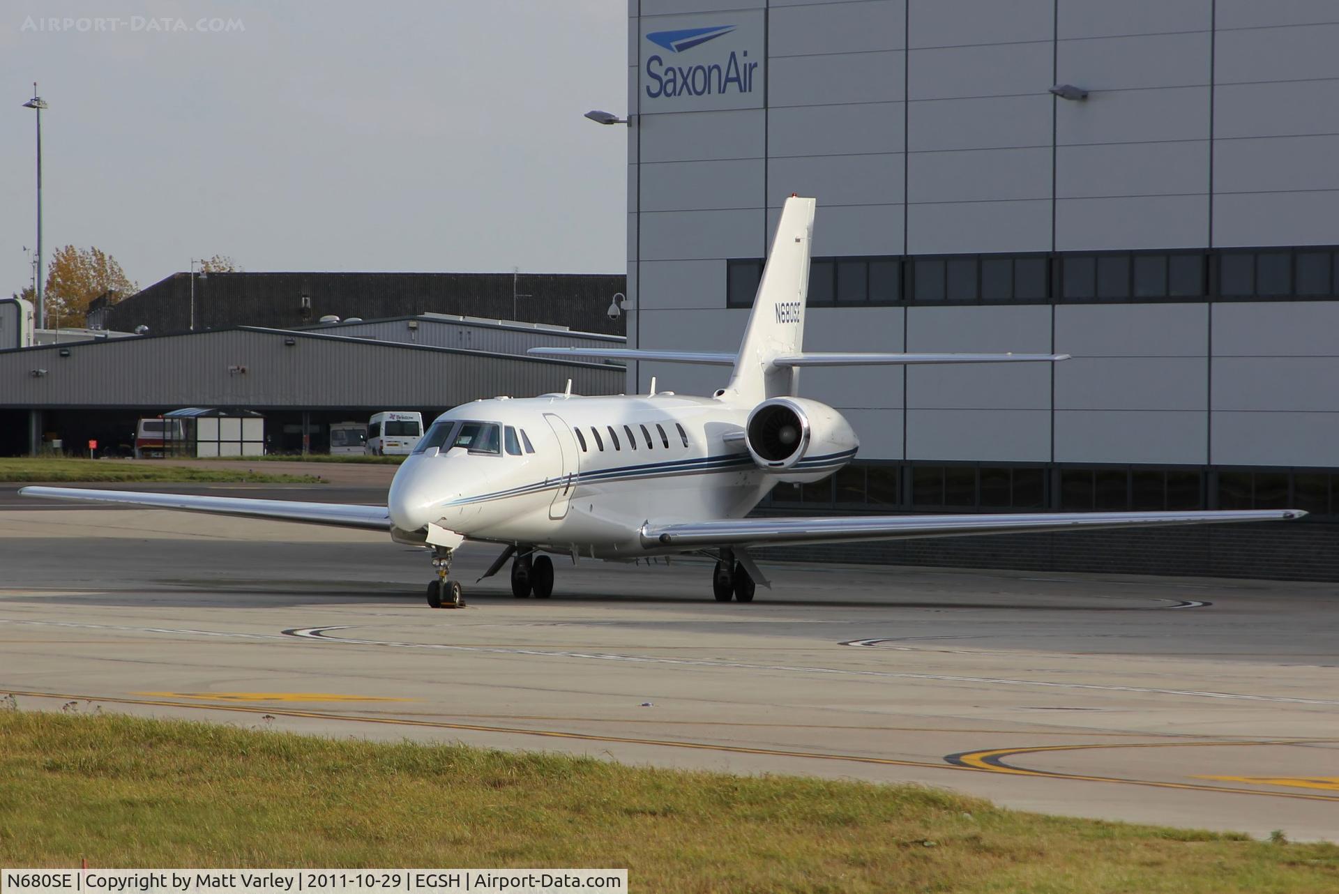 N680SE, 2006 Cessna 680 Citation Sovereign C/N 680-0078, Sat on stand at Saxon Air.