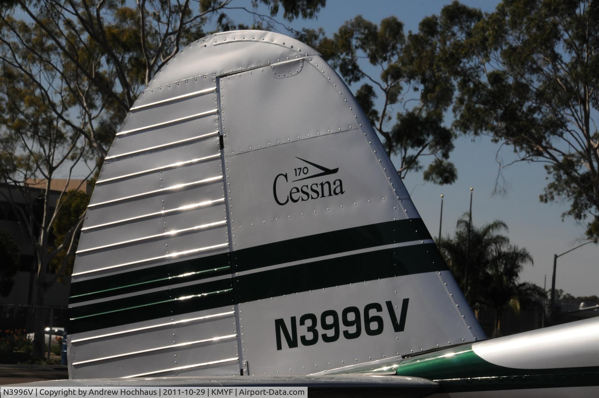 N3996V, 1948 Cessna 170 C/N 18315, N3996V tail closeup