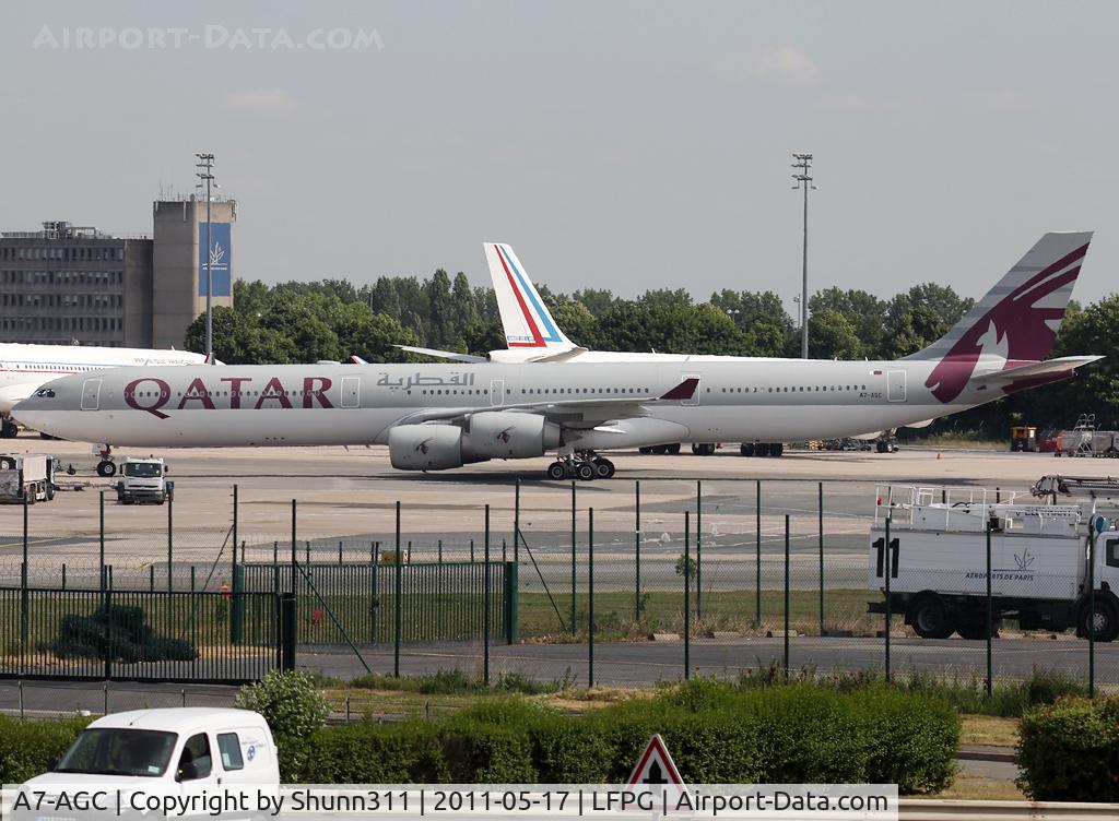 A7-AGC, 2006 Airbus A340-642 C/N 766, Push back...