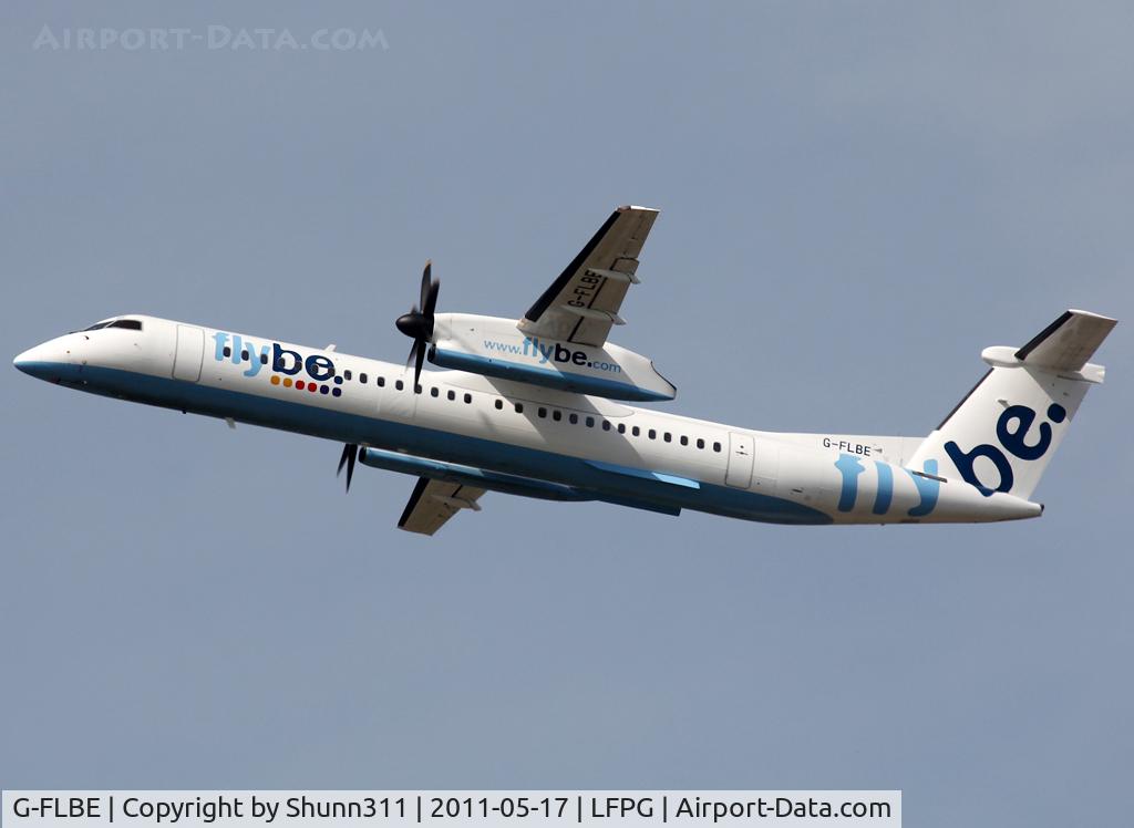 G-FLBE, 2009 De Havilland Canada DHC-8-402Q Dash 8 C/N 4261, On take off...