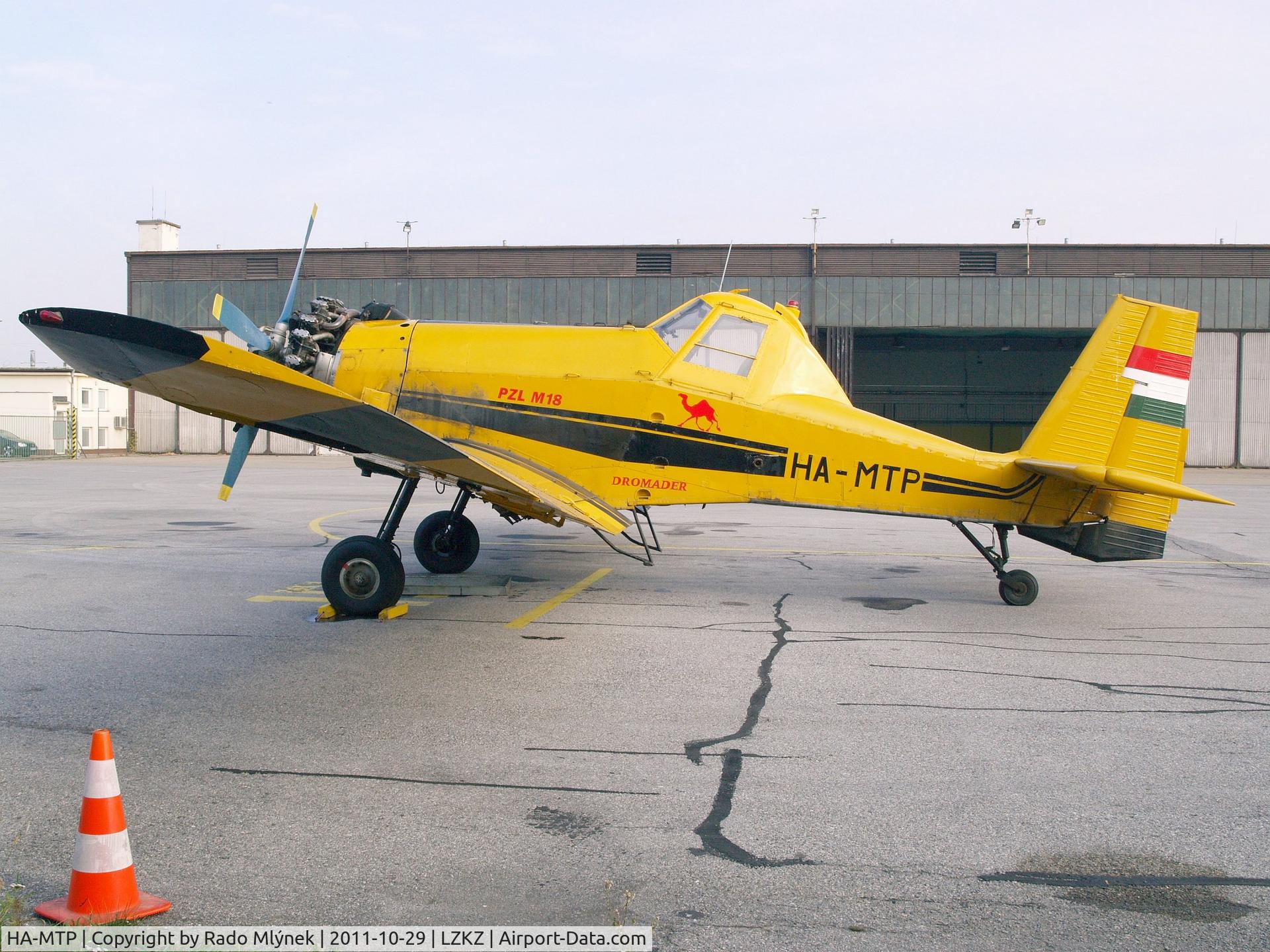 HA-MTP, 1981 PZL-Mielec M-18 Dromader C/N 1Z007-20, Stopped overnight at Košice int. airport en-route from Hungary to Poland