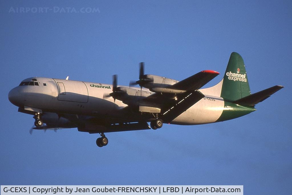 G-CEXS, 1960 Lockheed L-188C(F) Electra C/N 1091, CHANNEL EXPRESS landing 23