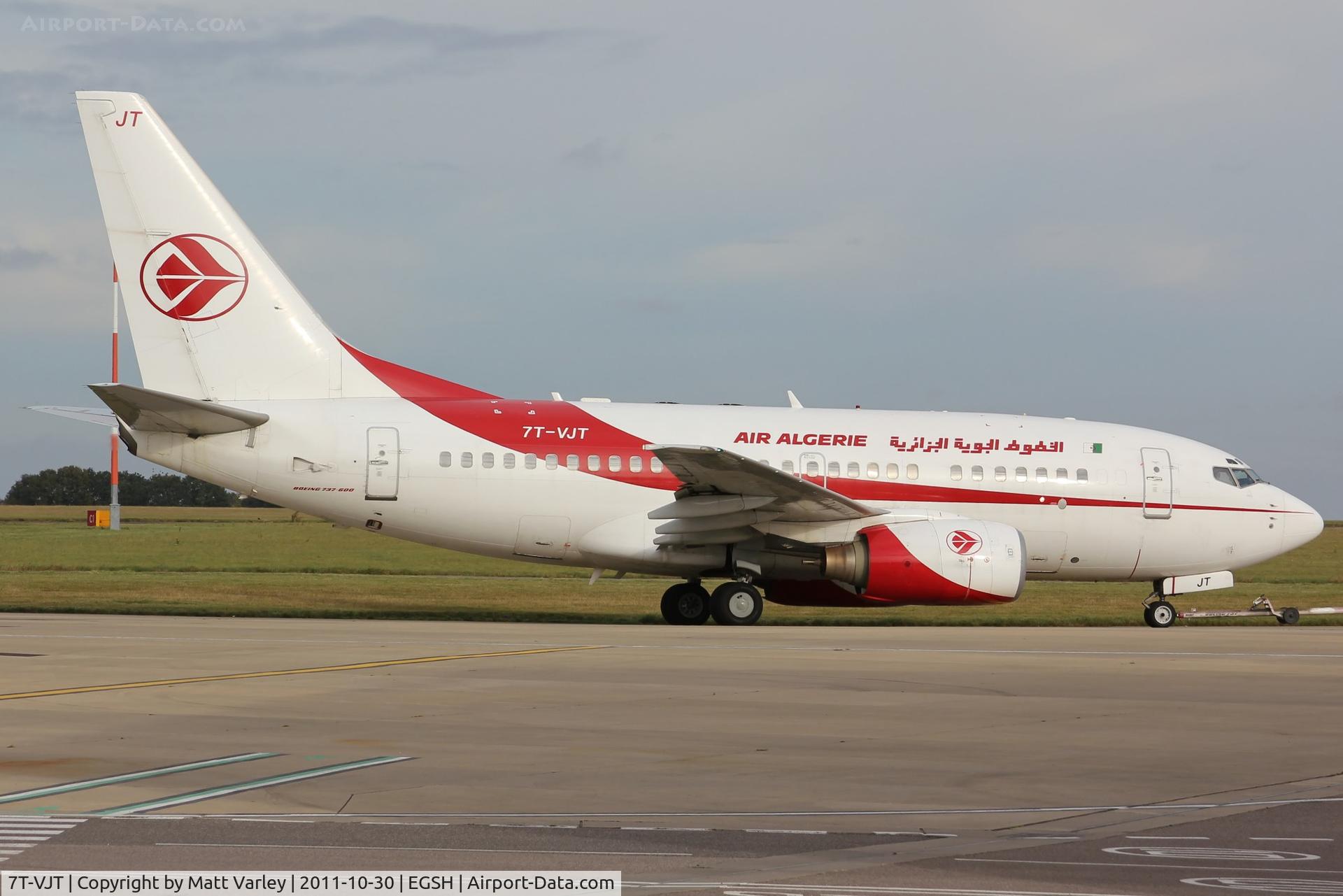 7T-VJT, 2002 Boeing 737-6D6 C/N 30546, Being towed to Air Livery for spray.
