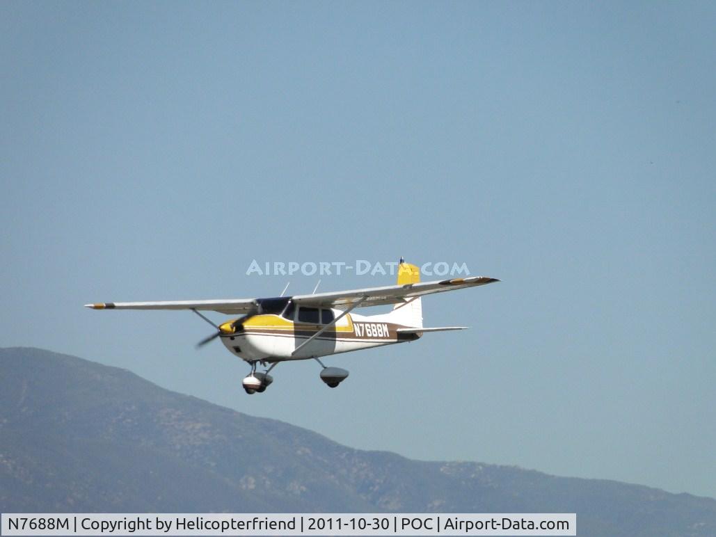 N7688M, 1959 Cessna 175 Skylark C/N 55988, On high final for runway 26L