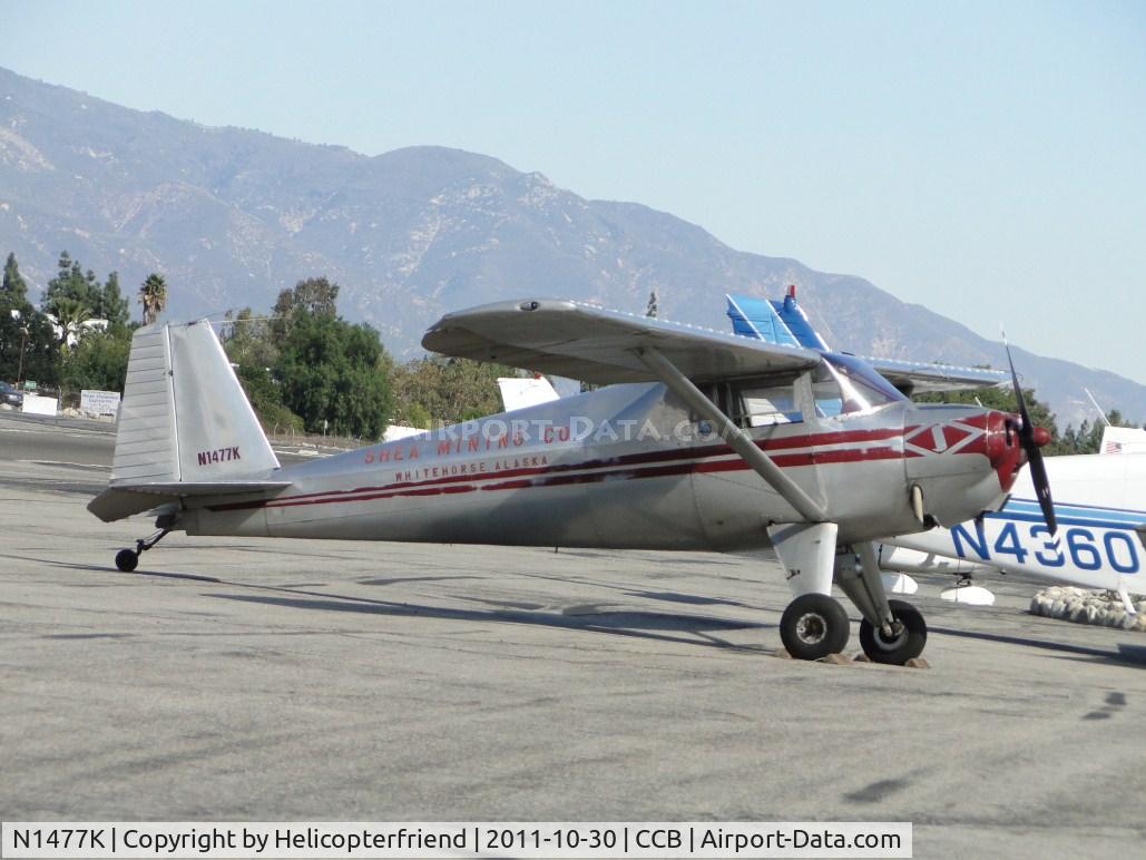N1477K, 1946 Luscombe 8A C/N 4204, Parked north of Maniac Mike's Cafe
