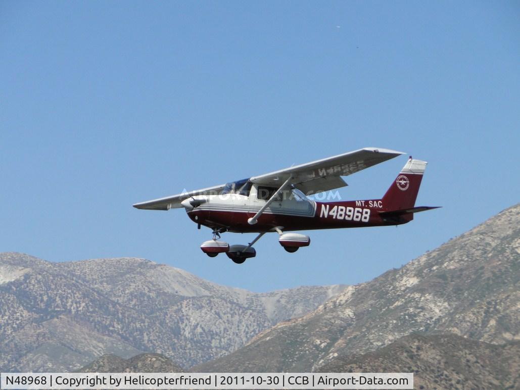 N48968, 1977 Cessna 152 C/N 15281080, Passing over the fence for runway 24