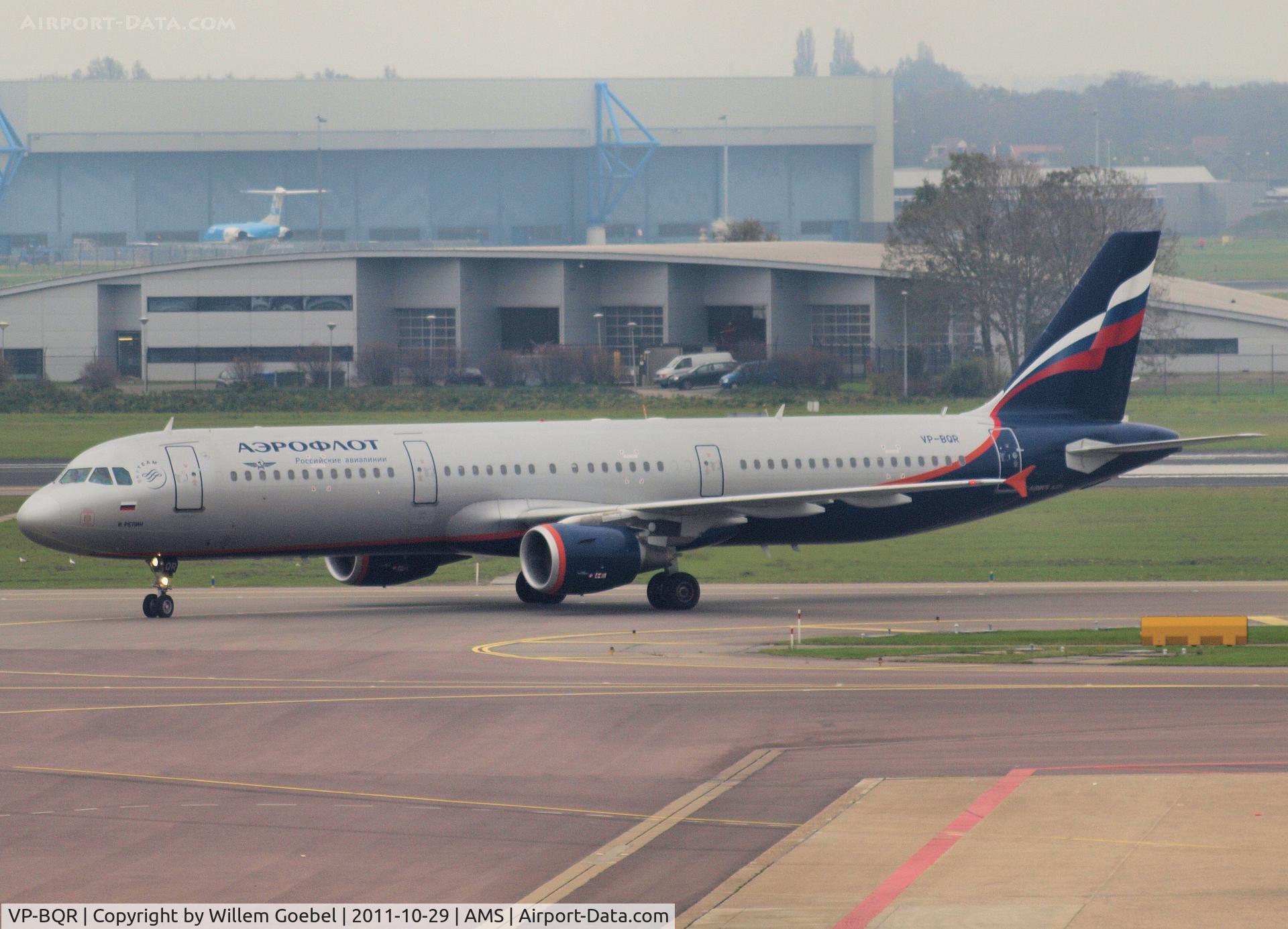 VP-BQR, 2006 Airbus A321-211 C/N 2903, Taxi to the gate on Schiphol Airport