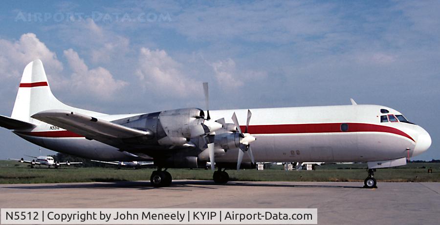 N5512, 1958 Lockheed L-188A(F) Electra C/N 188A-1017, Parked at KYIP - Sept. 1995