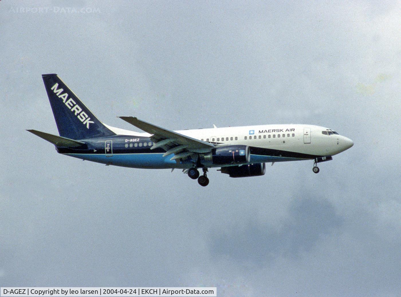 D-AGEZ, 1998 Boeing 737-73S C/N 29077, App to R-04L CPH Kastrup 24.4.04