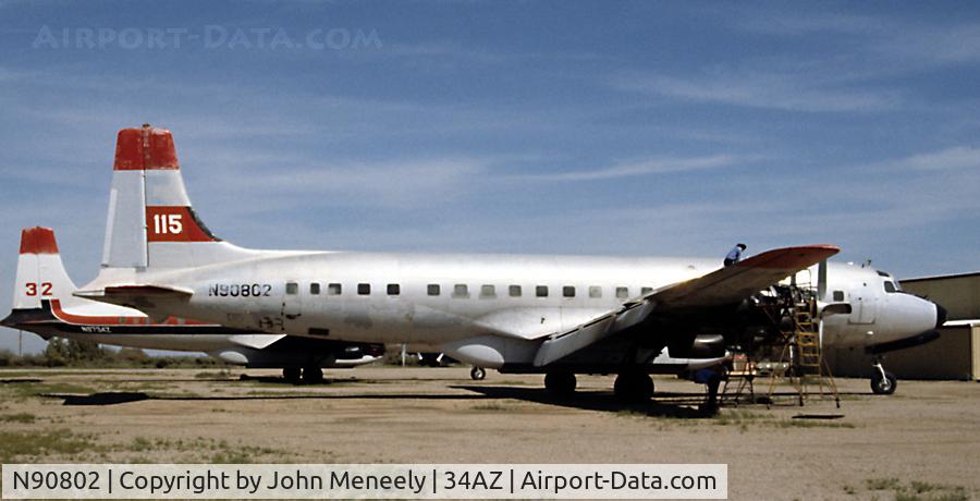 N90802, 1956 Douglas DC-7C Seven Seas Seven Seas C/N 45112, March 1994 - parked