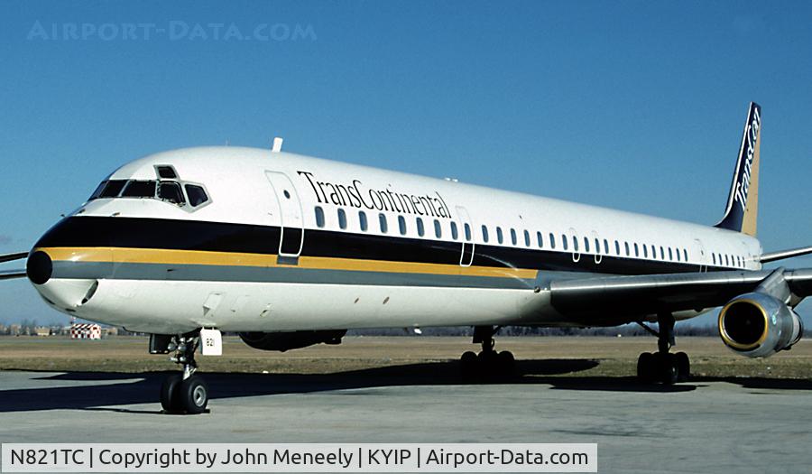 N821TC, 1970 Douglas DC-8-61 C/N 46127, Parked at KYIP - Nov. 1990