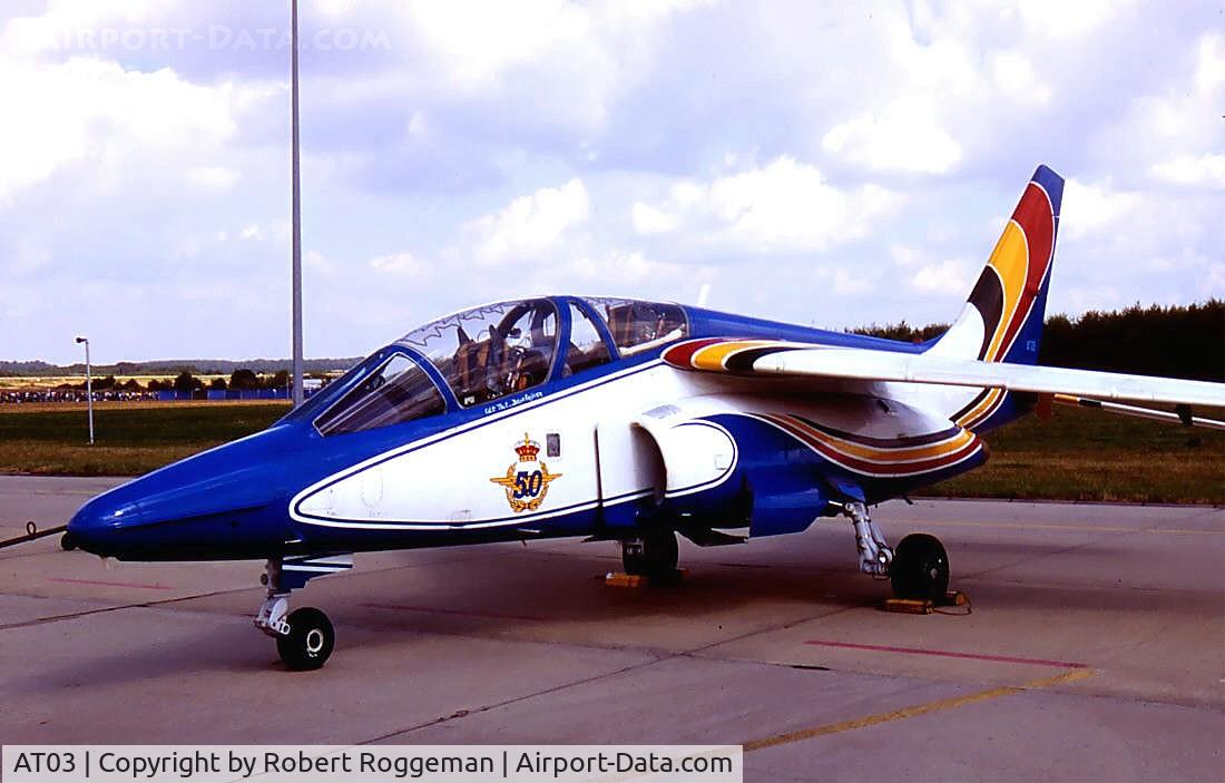 AT03, Dassault-Dornier Alpha Jet 1B C/N B03/1015, Demo.50 YEARS BAF added.1990's.