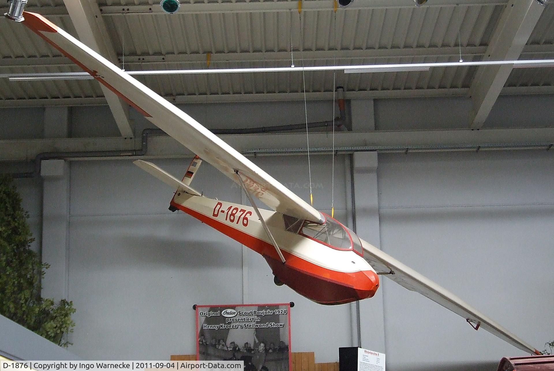 D-1876, Schleicher Ka-4 Rhonlerche II C/N 3036, Schleicher Ka 4 Rhönlerche II at the Auto & Technik Museum, Sinsheim