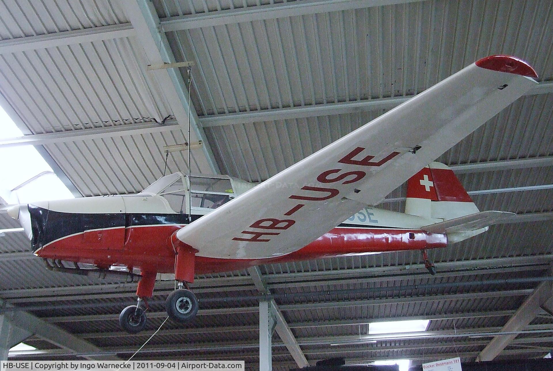 HB-USE, 1949 Bucker (Zlin) Z-381 (C-106) Bestmann C/N 325, Zlin Z-381 (Bücker Bü 181 Bestmann with Walter Minor engine) at the Auto & Technik Museum, Sinsheim