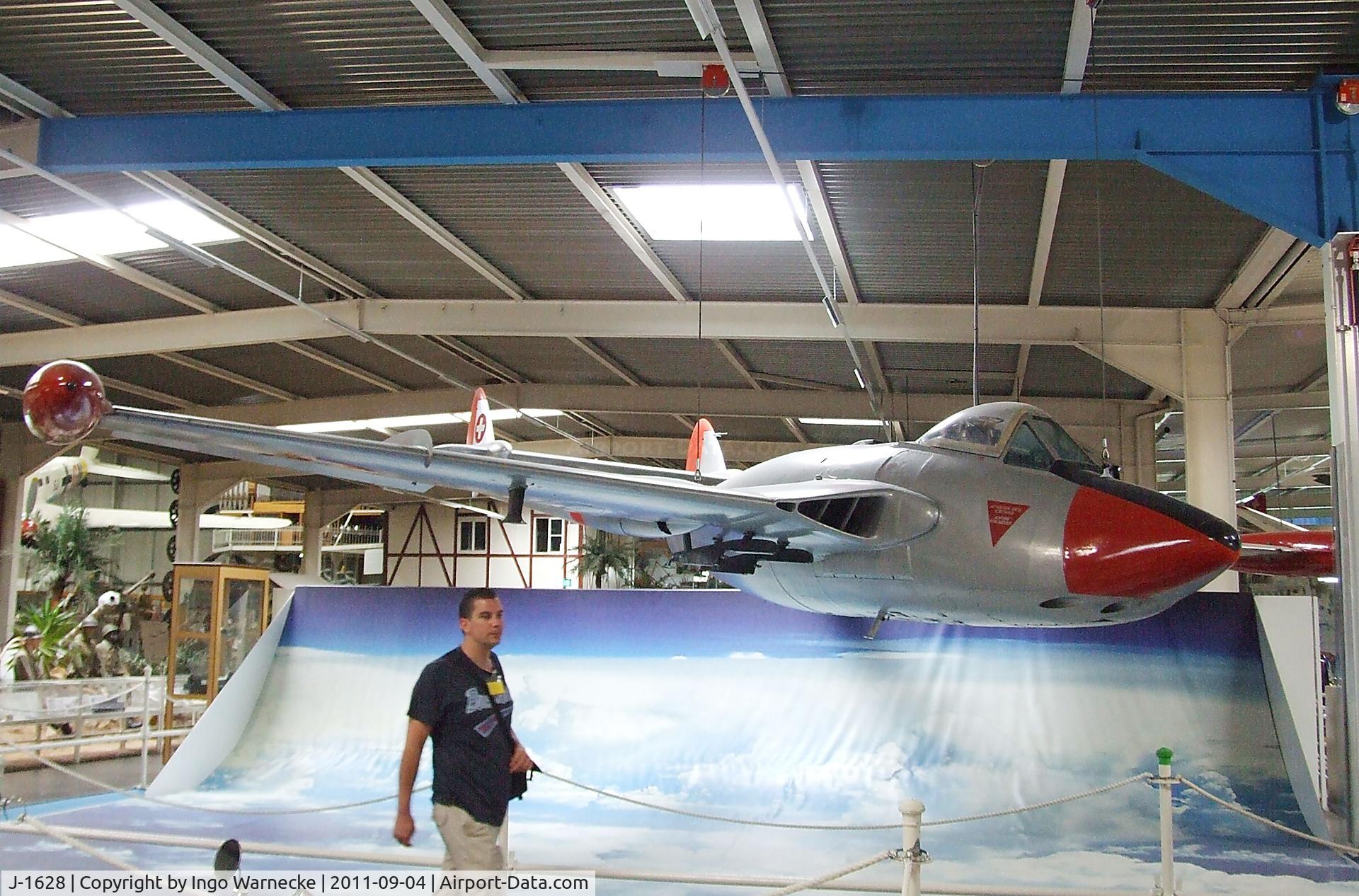 J-1628, De Havilland (F+W Emmen) DH-112 Venom FB.54 C/N 838, De Havilland D.H.112 Venom FB54 at the Auto & Technik Museum, Sinsheim