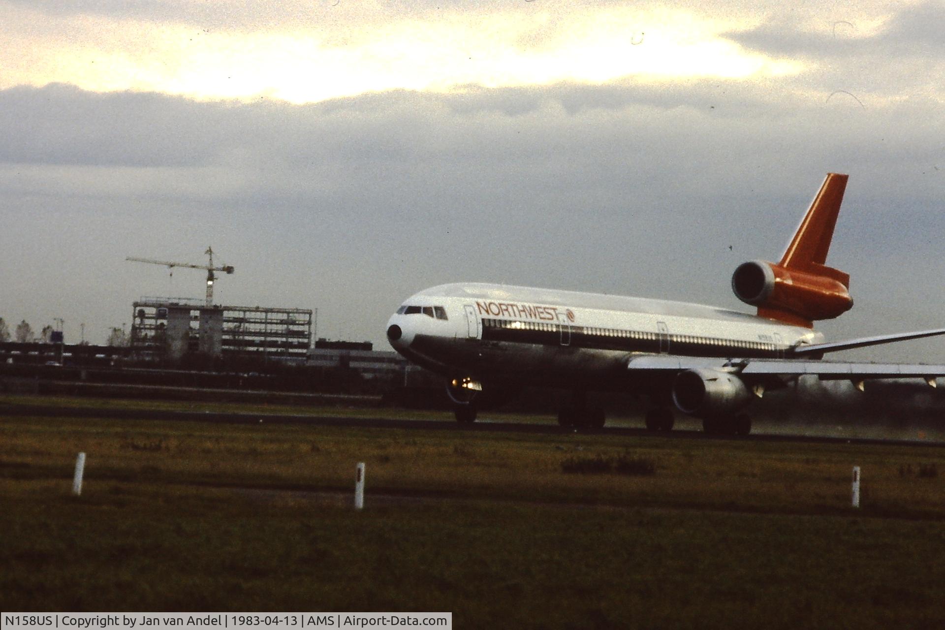 N158US, 1974 Douglas DC-10-40 C/N 46767, Northwest DC-10-40  Schiphol Amsterdam