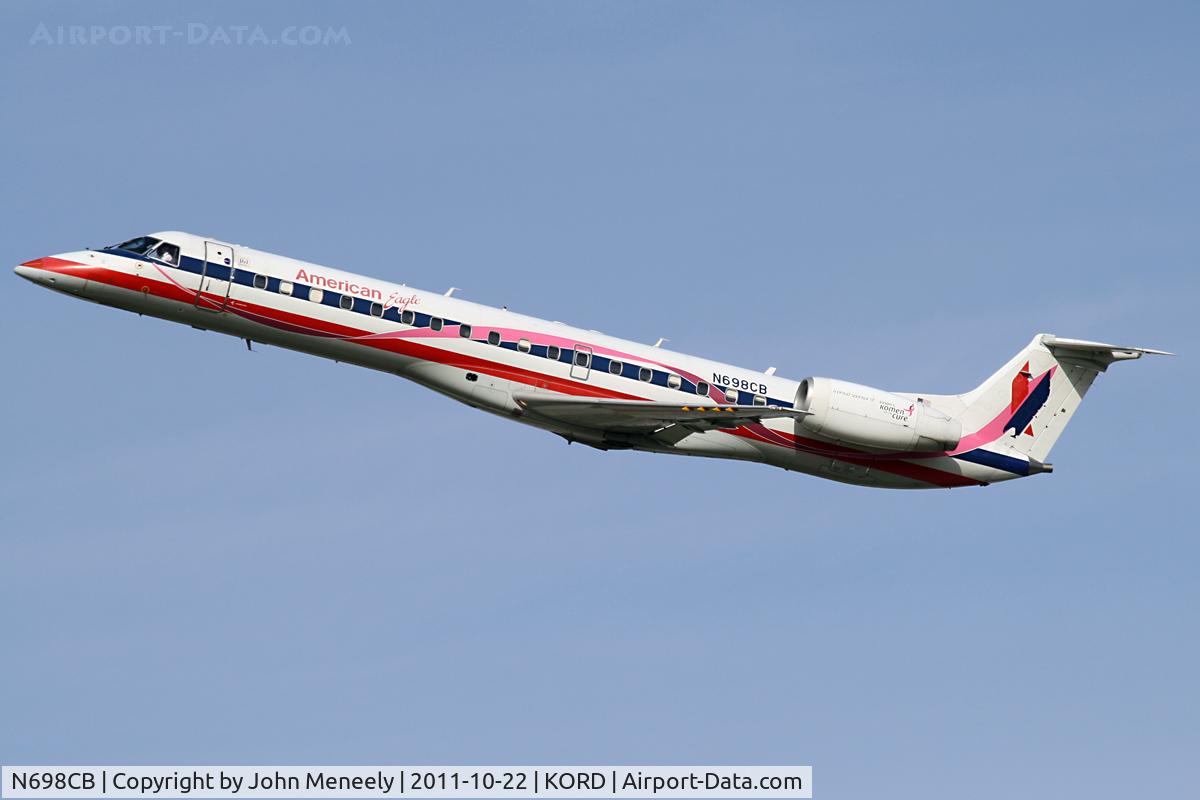 N698CB, 2004 Embraer ERJ-145LR (EMB-145LR) C/N 14500877, Climbing out from 22L