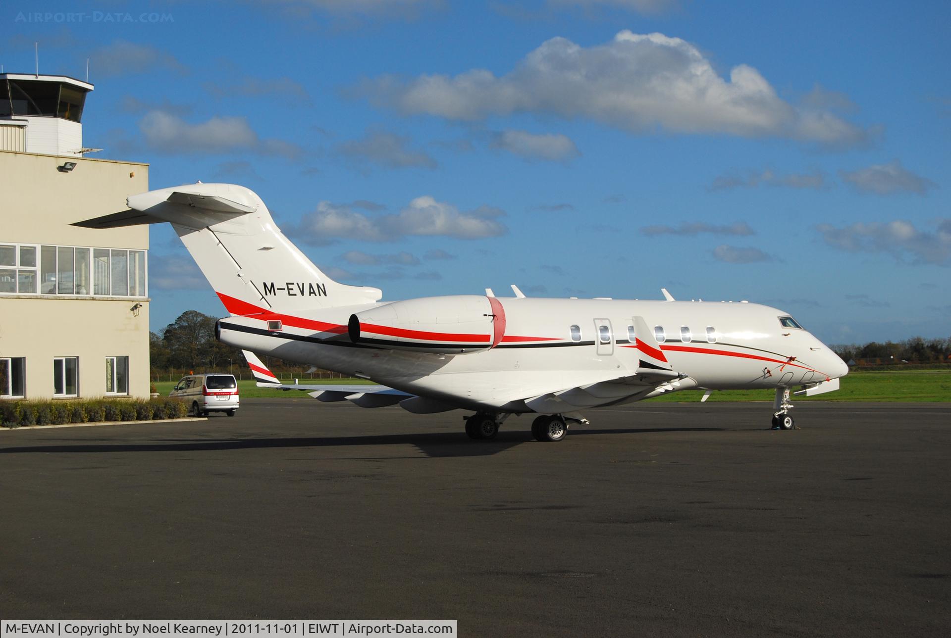 M-EVAN, 2006 Bombardier Challenger 300 (BD-100-1A10) C/N 20096, Parked on the Apron at Weston.