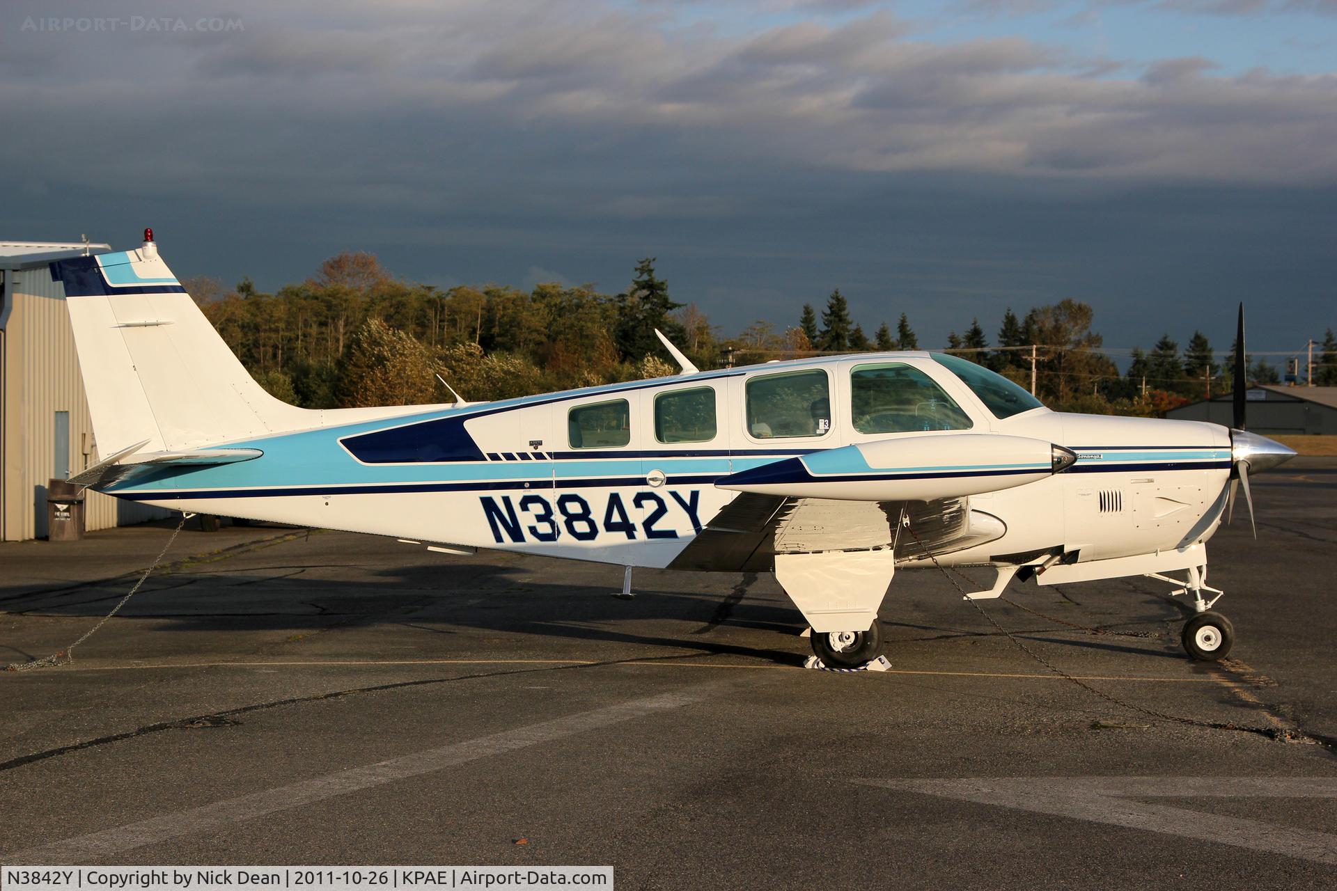 N3842Y, 1981 Beech A36TC Bonanza 36 C/N EA-204, KPAE/PAE