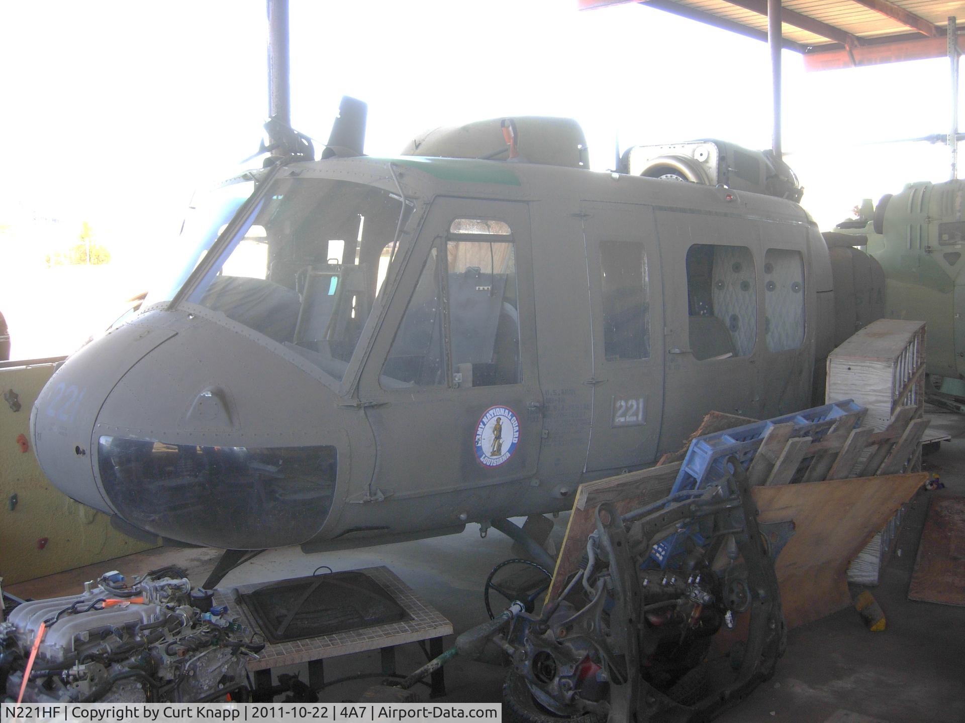 N221HF, Bell UH-1H Iroquois C/N 12526 (70-16221), UH-1H 70-16221 awaits restoration at AAHF warehouse.