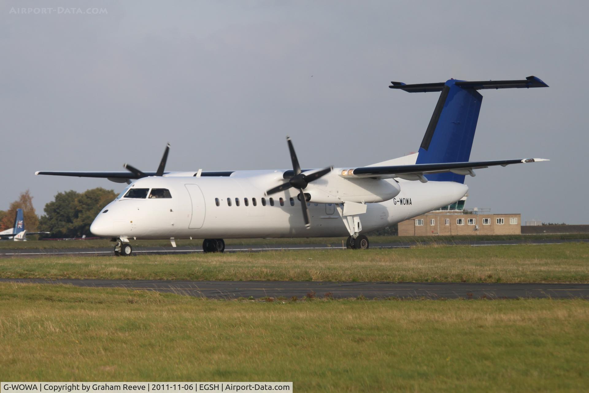 G-WOWA, 1992 De Havilland Canada DHC-8-311 Dash 8 C/N 296, About to depart.