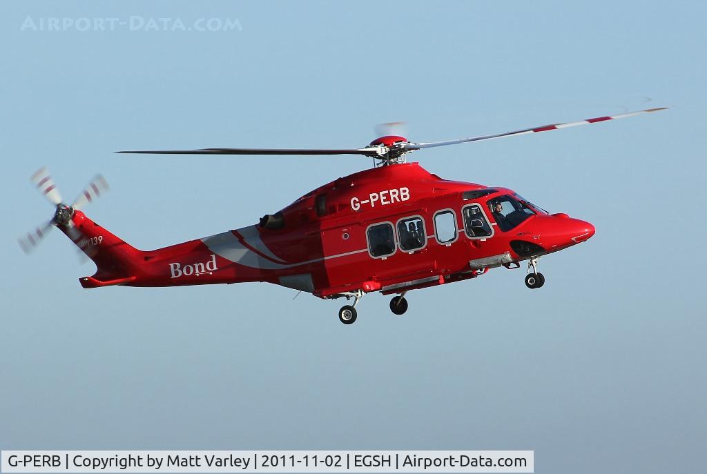 G-PERB, 2011 AgustaWestland AW-139 C/N 41261, Note: moisture off rotors.