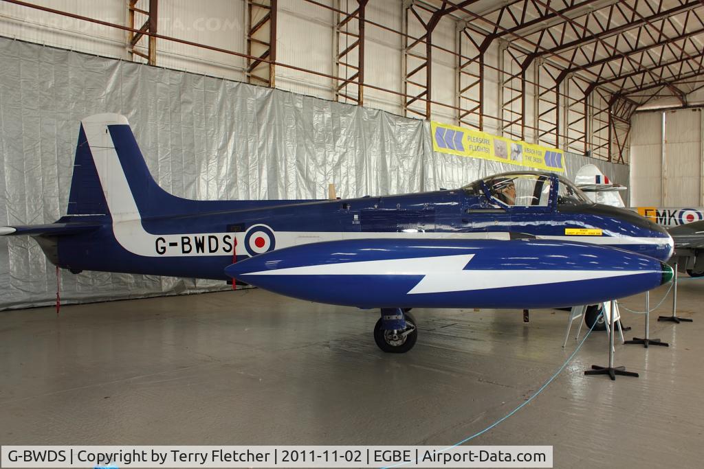 G-BWDS, 1960 Hunting P-84 Jet Provost T.3A C/N PAC/W/9231, At Airbase Museum at Coventry Airport