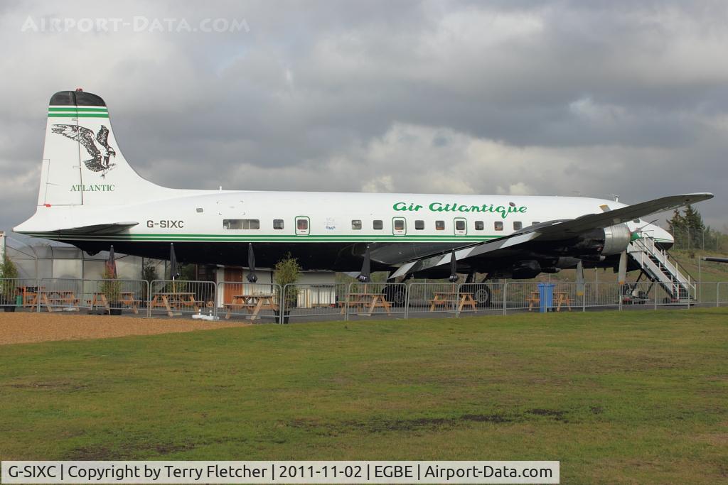 G-SIXC, 1958 Douglas DC-6B C/N 45550, Converted into the DC-6 Diner At Airbase Museum at Coventry Airport