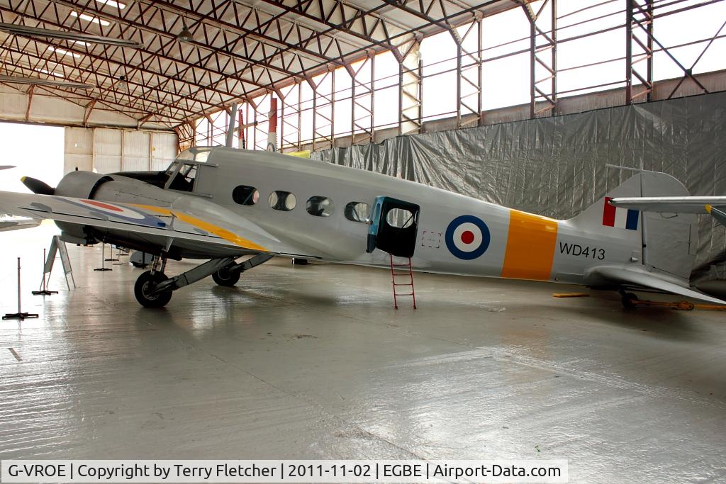 G-VROE, 1950 Avro 652A Anson T.21 C/N 3634, At Airbase Museum at Coventry Airport