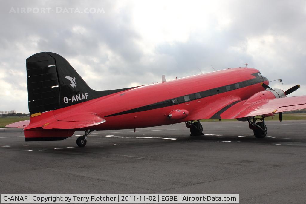 G-ANAF, 1944 Douglas DC-3C-R-1830-90C (C-47B) C/N 33436, At Airbase Museum at Coventry Airport