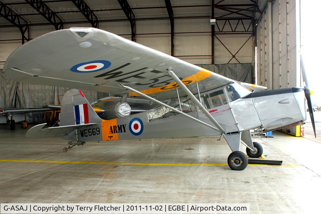 G-ASAJ, 1962 Beagle A-61 Terrier 2 C/N B.605, Serial WE569 - At Airbase Museum at Coventry Airport