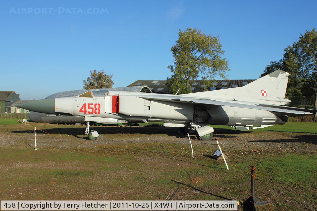 458, Mikoyan-Gurevich MiG-23ML C/N 024003607, Mig-23L at Newark Air Museum