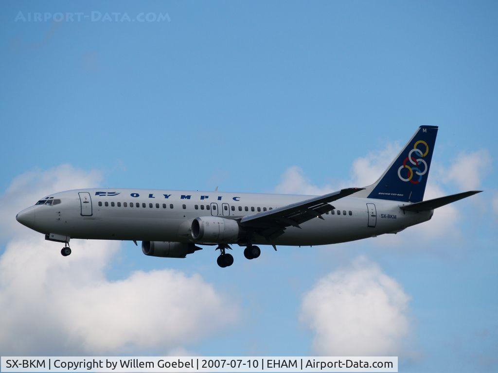 SX-BKM, 1991 Boeing 737-4Q8 C/N 24709/2115, Landing on Schiphol Airport on runway 18C
