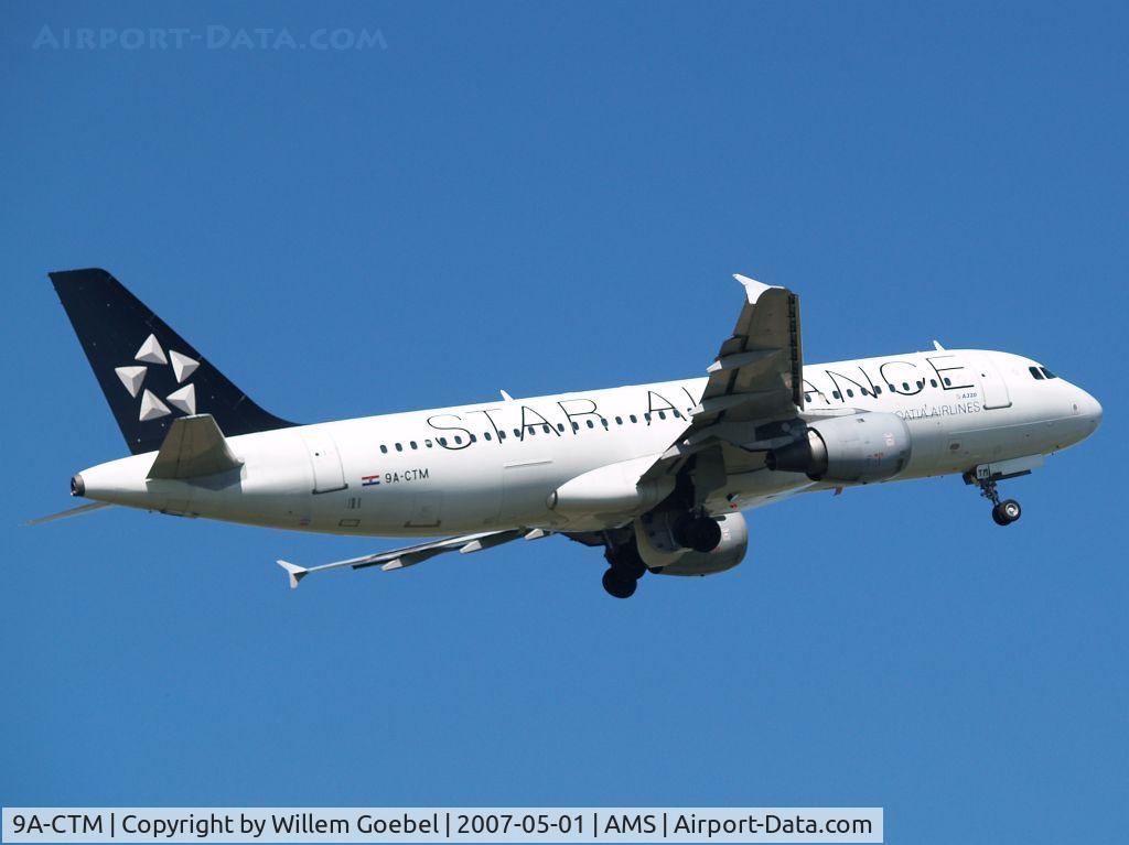 9A-CTM, 1997 Airbus A320-212 C/N 0671, Take off from Schiphol Airport on runway 36L