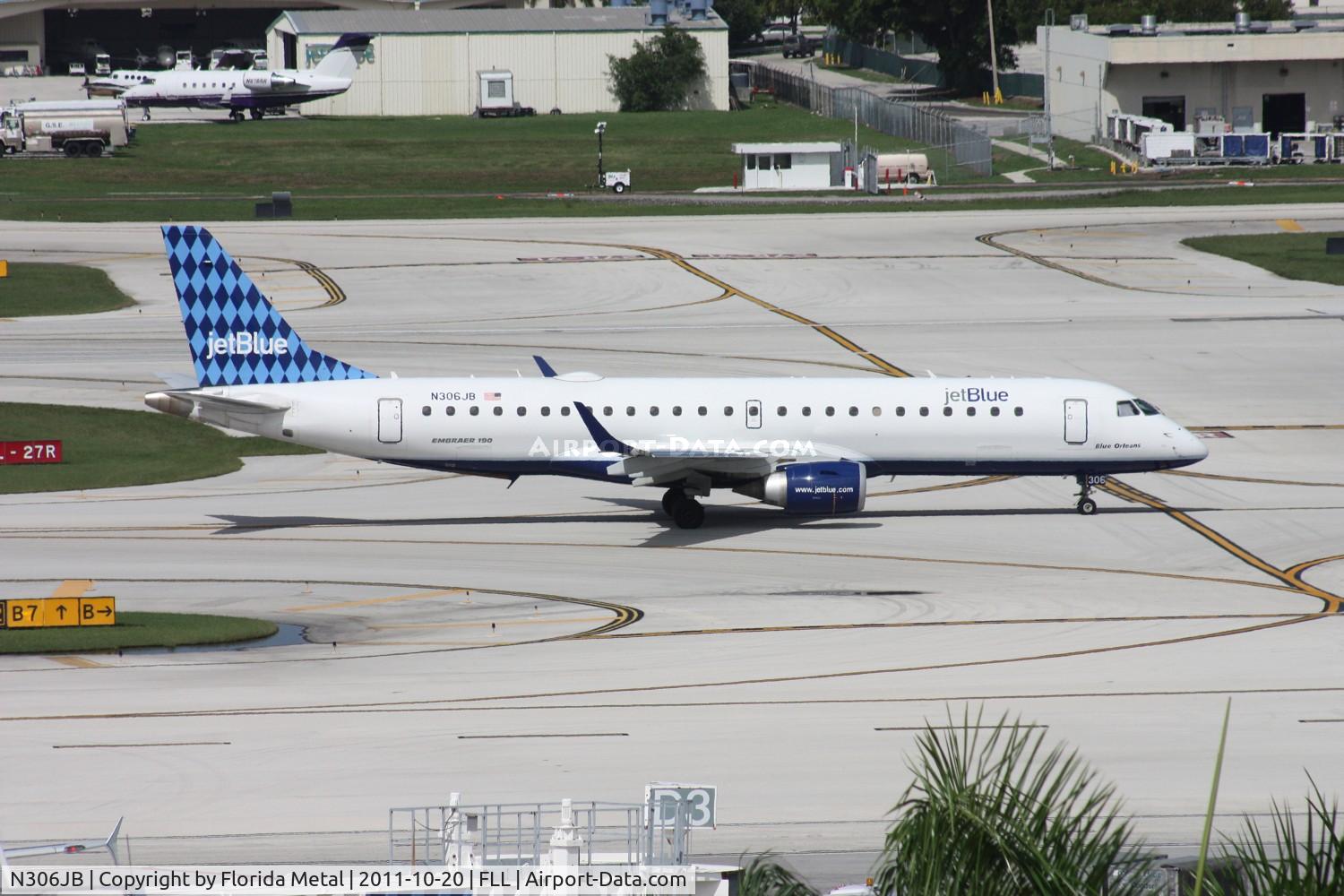 N306JB, 2009 Embraer ERJ-190-100 IGW 190AR C/N 19000272, 