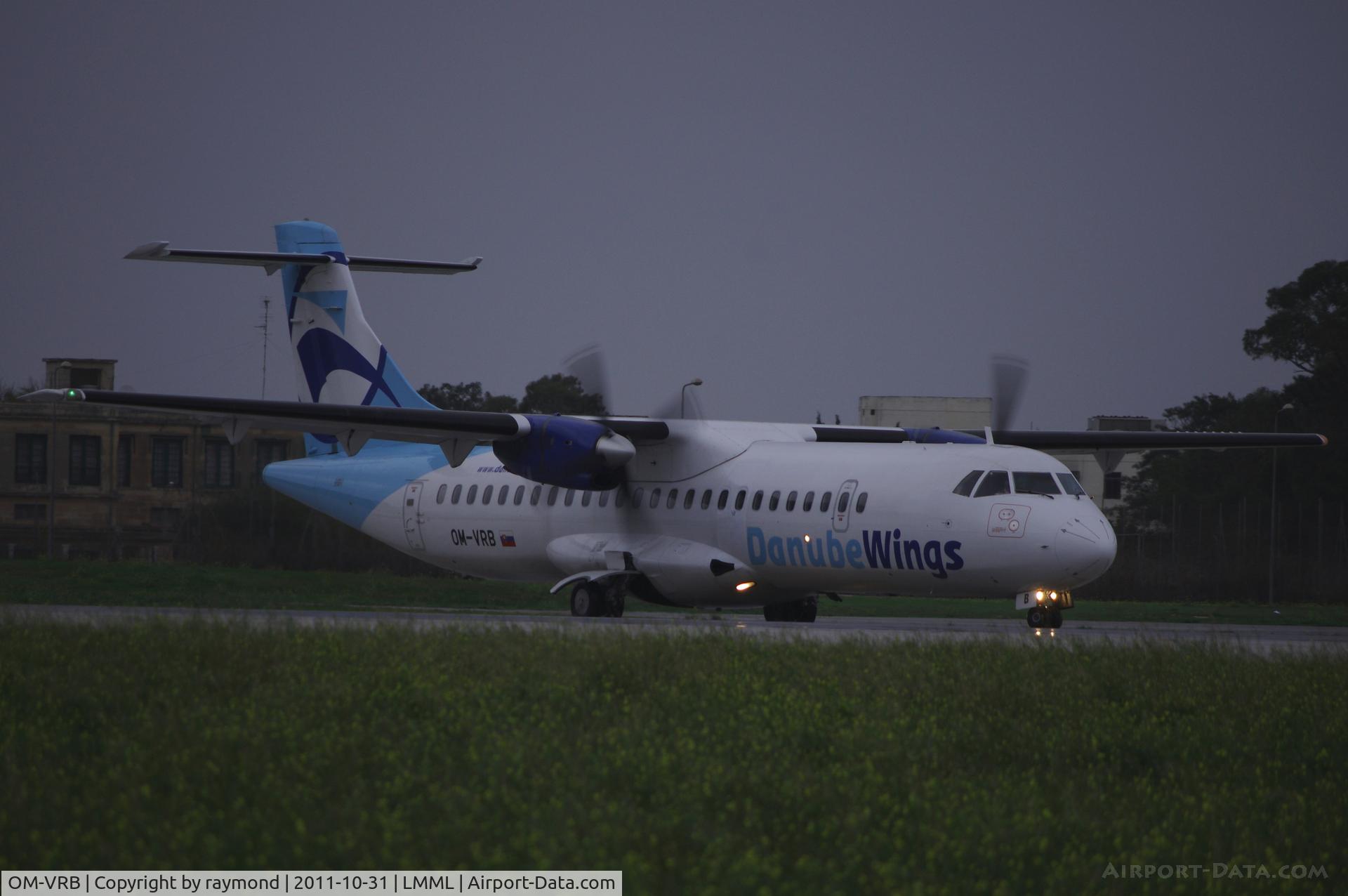 OM-VRB, 1993 ATR 72-202 C/N 367, ATR72 OM-VRB Danube wings about to take-off from Malta.