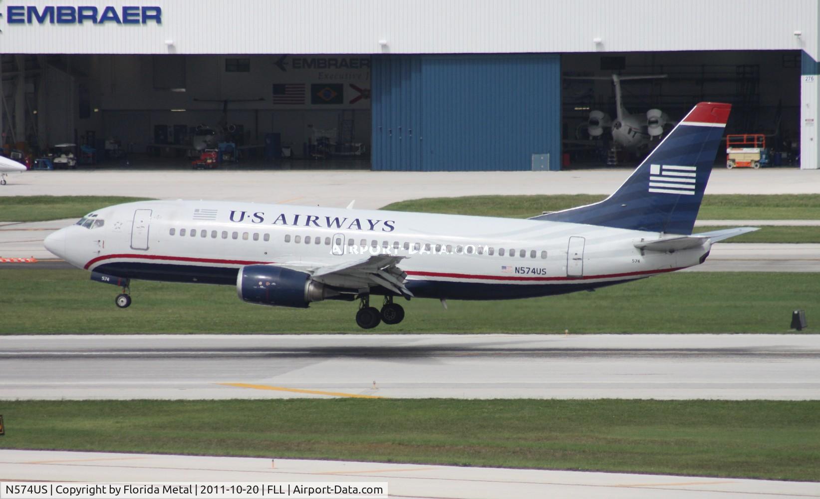 N574US, 1987 Boeing 737-301 C/N 23739, US Airways 737