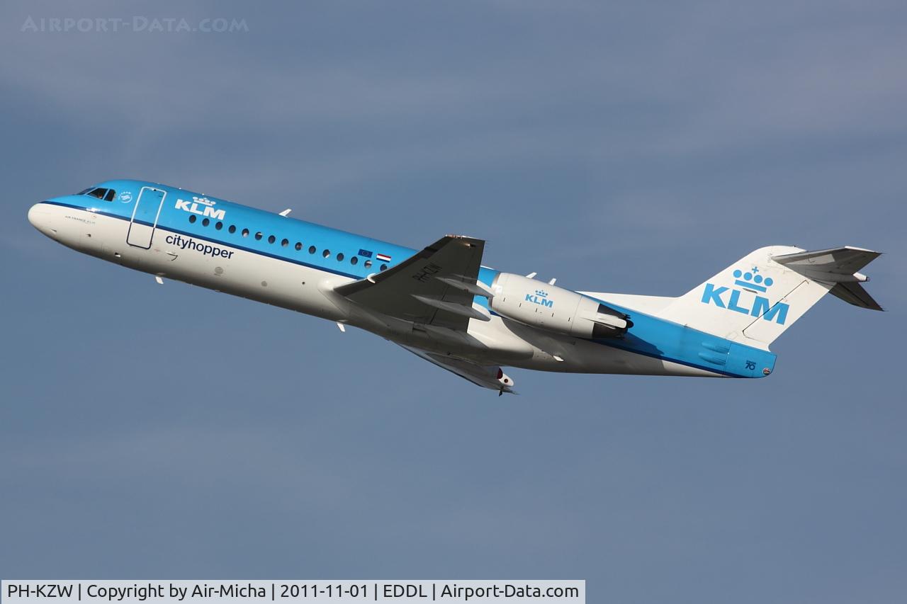 PH-KZW, 1995 Fokker 70 (F-28-0070) C/N 11558, KLM Cityhopper, Fokker F70, CN: 11558