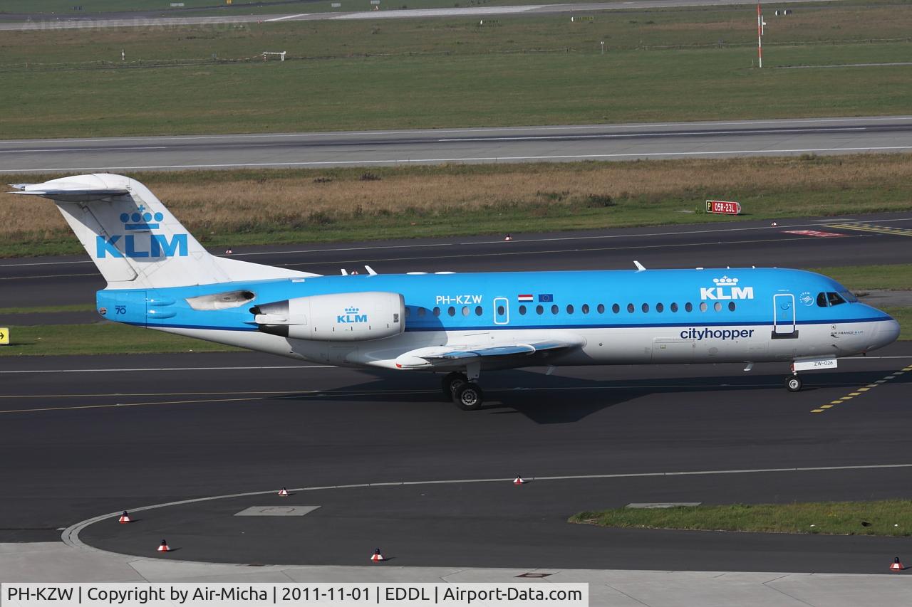 PH-KZW, 1995 Fokker 70 (F-28-0070) C/N 11558, KLM Cityhopper, Fokker F70, CN: 11558